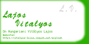 lajos vitalyos business card
