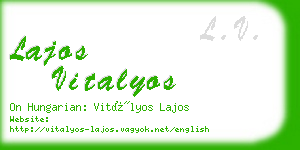 lajos vitalyos business card